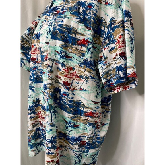 Columbia Men’s Hawaiian Shirt Multicolor Button-Down Short Sleeve Size XL - Picture 7 of 13